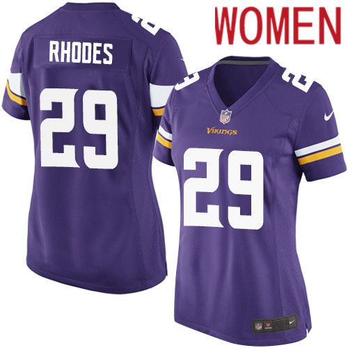 Women Minnesota Vikings #29 Xavier Rhodes Nike Purple Game Player NFL Jersey->women nfl jersey->Women Jersey